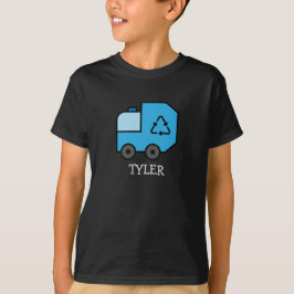 Blauer Cartoon Garbage/Gerecycelt LKW mit Kinderna T-Shirt