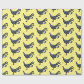 Blauer Cartoon Geschenkpapier (Flach)