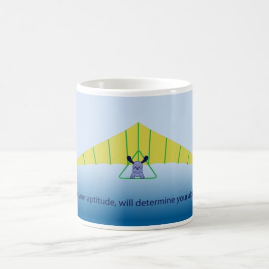 Blauer Cartoon-Hund Fliegen Drachenflieger-Tasse Kaffeetasse (Mittel)