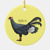 Blauer Cartoon Keramik Ornament (Hinten)