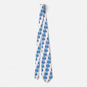 Blauer Cartoon Krawatte (Rückseite)