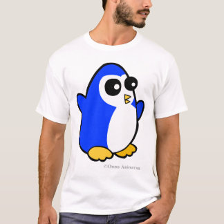 Blauer Cartoon Penguin vom Südpol T-Shirt