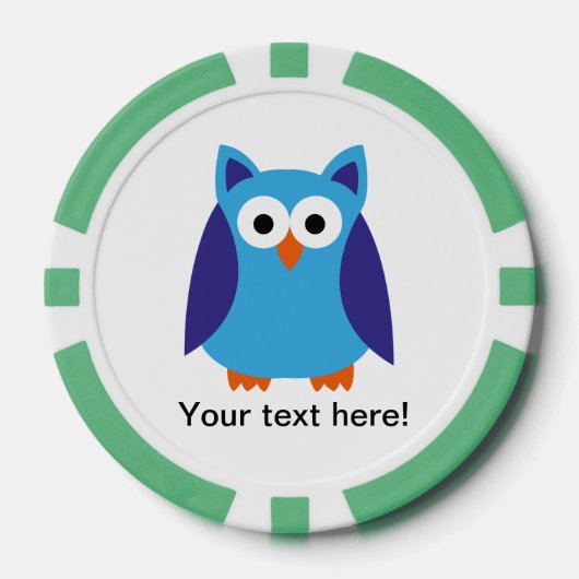 Blauer Cartoon Pokerchips (Vorderseite)