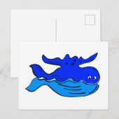 Blauer Cartoon Postkarte (Vorne/Hinten)