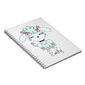 Blauer Cartoon-Pudel-personalisiertes Notizbuch Notizblock (Rechte Seite)