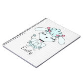 Blauer Cartoon-Pudel-personalisiertes Notizbuch Notizblock (Linke Seite)