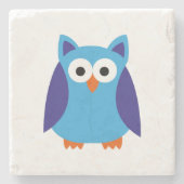 Blauer Cartoon Steinuntersetzer (Vorderseite)