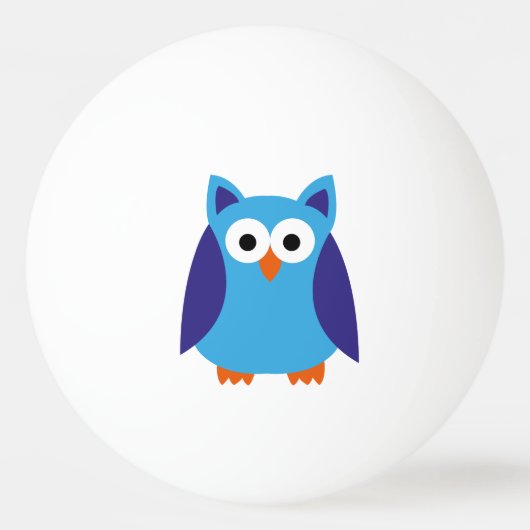 Blauer Cartoon Tischtennisball (Rückseite)