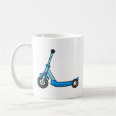 Blauer Cartoon-Tritt-/Stoß-Roller Kaffeetasse (Links)