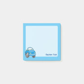Blauer Cartoon-Wagen Post-it Klebezettel (Vorderseite)