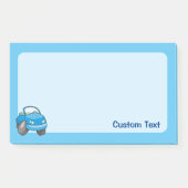 Blauer Cartoon-Wagen Post-it Klebezettel (Vorderseite)