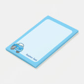 Blauer Cartoon-Wagen Post-it Klebezettel (angewinkelt)