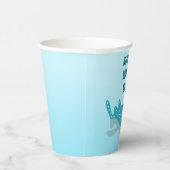 Blauer Cartoon Whale Shark Personalisiert Pappbecher (Rechts)