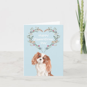 Blauer Cavalier King Charles Spaniel Hund Valentin Feiertagskarte