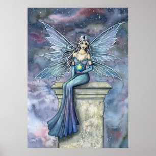 Blauer Celeste Fantasy Fee Kunstposter Druck Poster