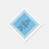 Blauer Champagner-Tower Serviette (Ecke)