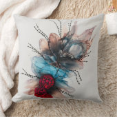 Blauer Champagner und Austern-Kissen Kissen (Decke)