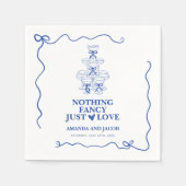 Blauer Champagnerturm Nichts Extravagant, nur Lieb Serviette (Vorderseite)