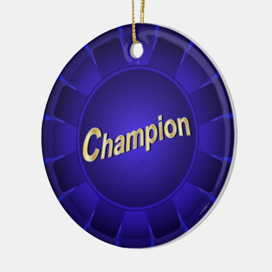 Blauer Champion von Ribbon, um sich anzupassen Keramikornament (Links)