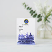 BLAUER CHARIOT VON SCHWANKEN MIT KUPPEN UND PASTER VISITENKARTE (Stehend Vorderseite)