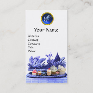 BLAUER CHARIOT VON SCHWANKEN MIT KUPPEN UND PASTER VISITENKARTE