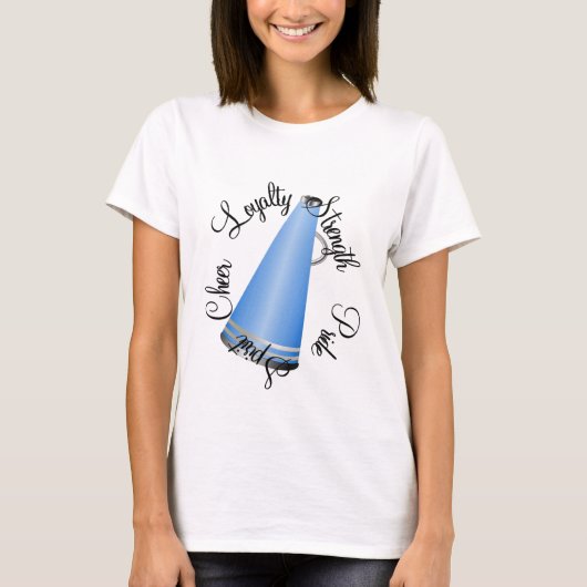 Blauer Cheerleader-Megaphon-T - Shirt (Vorderseite)