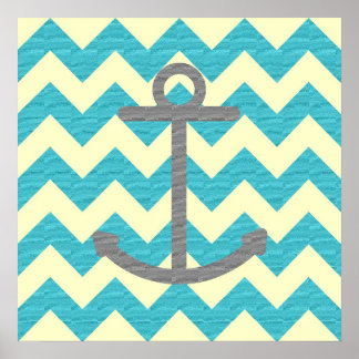 Blauer Chevron-Anker Poster