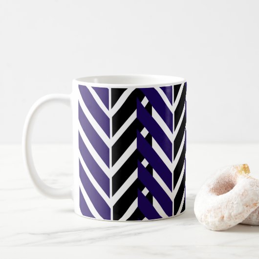 Blauer Chevron Kaffeetasse (Mit Donut)