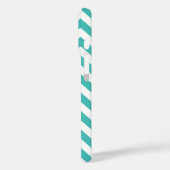 Blauer Chevron mit Monogramm Case-Mate iPhone Hülle (Rückseite / Links)