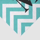Blauer Chevron mit Monogramm Seidenpapier (Ausschnitt)