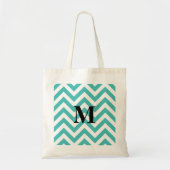 Blauer Chevron mit Monogramm Tragetasche (Vorne)