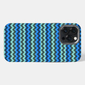 Blauer Chevron-Zickzack iPhone Hülle (Rückseite (Horizontal))