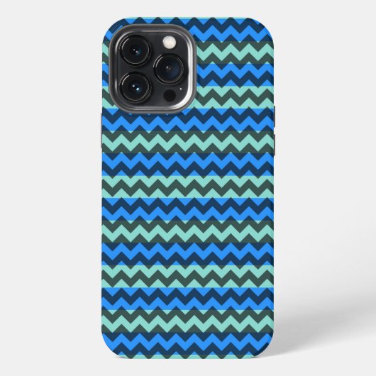 Blauer Chevron-Zickzack iPhone Hülle (Rückseite)