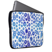 Blauer China Handgezeichnetes Blumenmuster Laptopschutzhülle (Vorne Rechts)