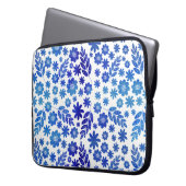 Blauer China Handgezeichnetes Blumenmuster Laptopschutzhülle (Vorderseite Links)