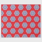 Blauer China Stil mit Kreaturen Geschenkpapier (Flach)