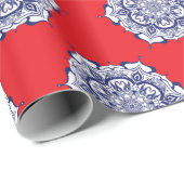 Blauer China Stil mit Kreaturen Geschenkpapier (Rolleneckpunkt)