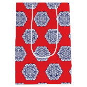 Blauer China Stil mit Kreaturen Mittlere Geschenktüte (Rückseite)