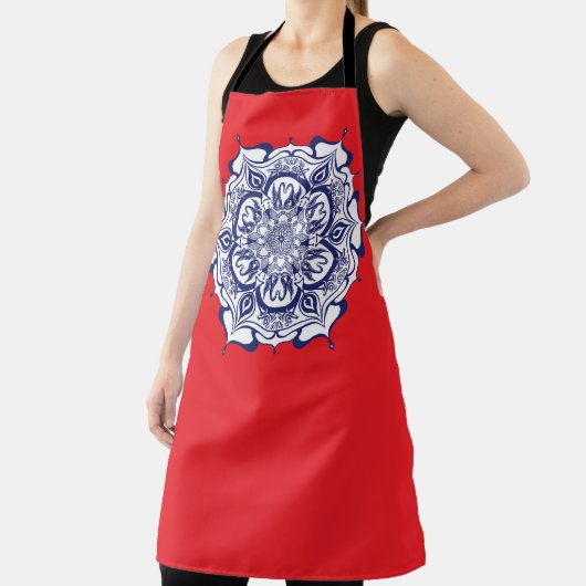 Blauer China Stil mit Kreaturen Schürze (InSitu)