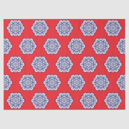 Blauer China Stil mit Kreaturen Seidenpapier (Vorderseite)