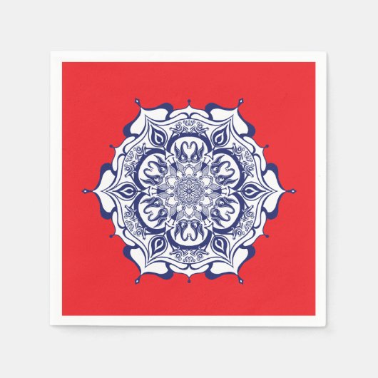 Blauer China Stil mit Kreaturen Serviette (Vorderseite)