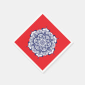 Blauer China Stil mit Kreaturen Serviette (Ecke)