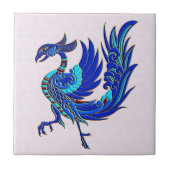 Blauer Chinese Phoenix Fliese (Vorderseite)