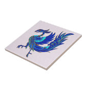 Blauer Chinese Phoenix Fliese (Seite)