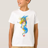 Blauer chinesischer Drache einzigartig T-Shirt (Vorderseite)