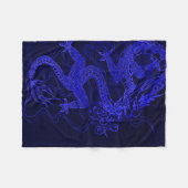 Blauer chinesischer Drache Fleecedecke (Vorderseite (Horizontal))