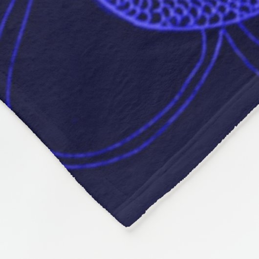 Blauer chinesischer Drache Fleecedecke (Ecke)
