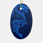 Blauer Chinesischer Drache Keramikornament (Links)