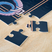 Blauer chinesischer Drache Puzzle (Seite)