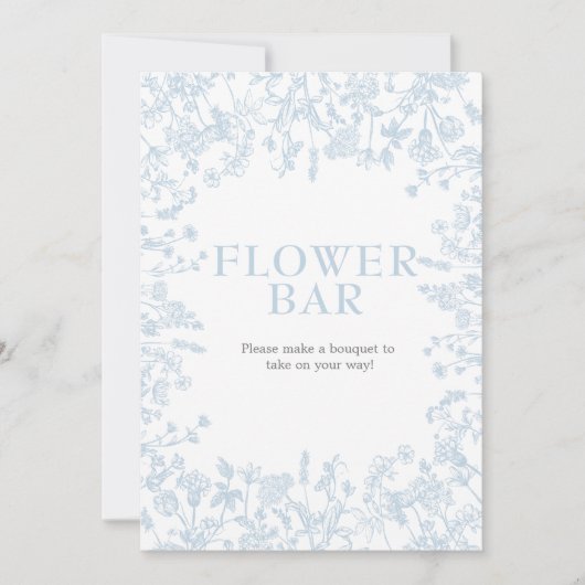 Blauer Chinoiserie Blumenbrauchtdusche Einladung, Einladung (Vorderseite)